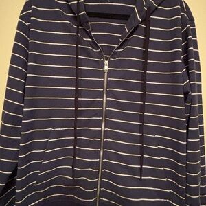 AG Adriano Goldschmied Navy and White Striped Knit Top